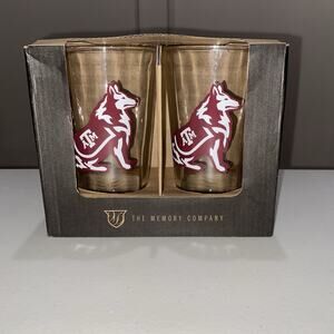 Texas A&M Set Of Pint Glasses 16 oz Cups Reveille Aggieland Christmas Present